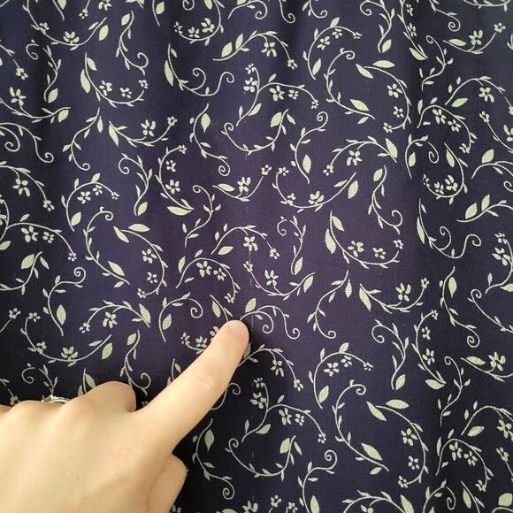 Vintage Robbie Bee Petites 100% Silk Dress Navy Blue Floral 6P - Picture 5 of 9